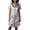 Grey, variant on Jovati Casual Loungewear Sleepshirt Dress for Women, Short Sleeve, V-Neck, Button Front, Satin Blend, Midi Length, Lightweight Nylon Spandex