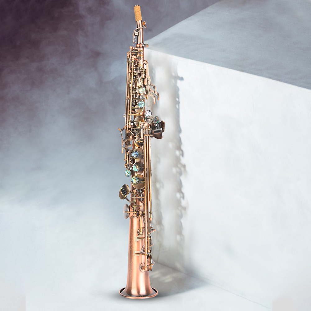 Wchiuoe Soprano Saxophone Accurate Sound Copper Soprano Saxophone For Music Lover Home Professional Performances