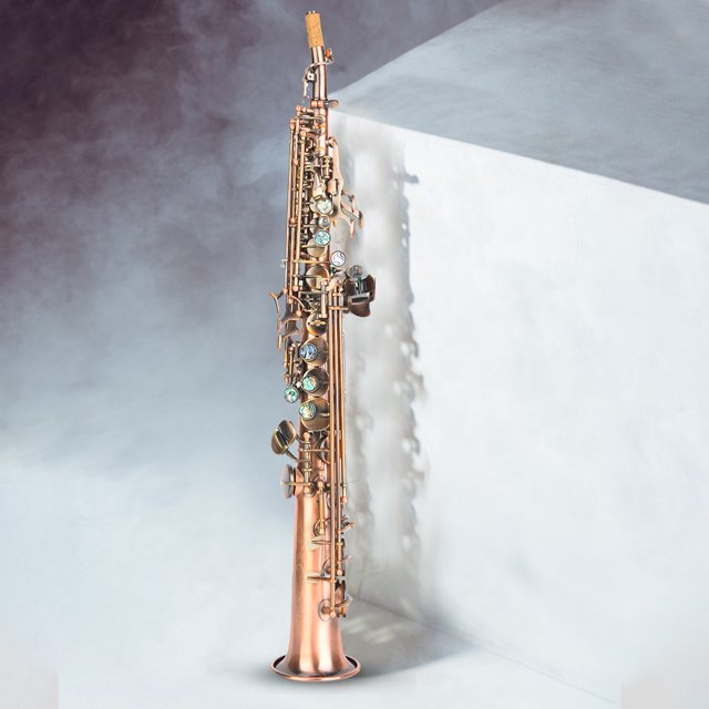 Wchiuoe Soprano Saxophone Accurate Sound Copper Soprano Saxophone For Music Lover Home Professional Performances