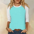 thumbnail image 2 of Birdeem Blouse pour Femmes Mode pour Femmes T-Shirt Imprimé Manches 3/4 Blouse Col Rond Hauts Décontractés, 2 of 12