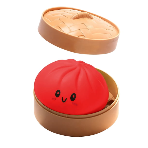 Giant Dumpling Squishy Set De 4 Unidades - Pelota Antiestrés De Gran Tamaño Con Purpurina, Suave Y Segura, Ideal Para Niños Y Adultos, Incluye Vaporera Decorativa