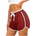 thumbnail image 3 of Timegard Shorts for Women 3pc Elastic Waist Comfy Ruched Loungewear Summer Workout Running Shorts, 3 of 4