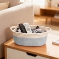 thumbnail image 4 of Cagogo under $5 4Pcs Woven Storage Basket, Woven Storage Basket with Handles, Fabric Rope Organizer Basket, Home Storage Solution, Gift Basket with Ribbon, Shelf Organizer, Wardrobe Storage Bin, 4 of 9