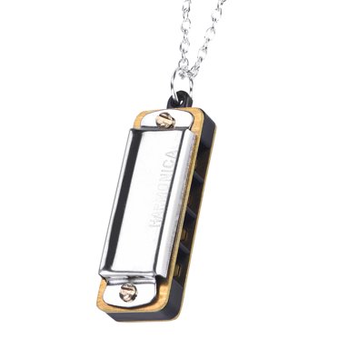 Collier Harmonica 4 Trous, Mini Harmonica Portable Métal Harmonica pour Enfants Décoratifs