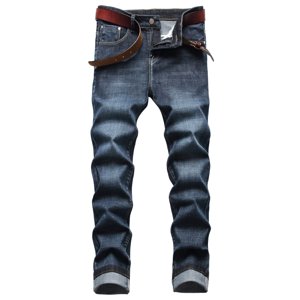 Ketyyh-chn99 Mens Baggy Jeans 2024 Relaxed Boot Jean Loose fit Pants Shorts Male Casual Mid Waist Slim Jeans Pant Splice Print Zipper Fly Pocket Pencil Pant Trousers Dark Blue,36