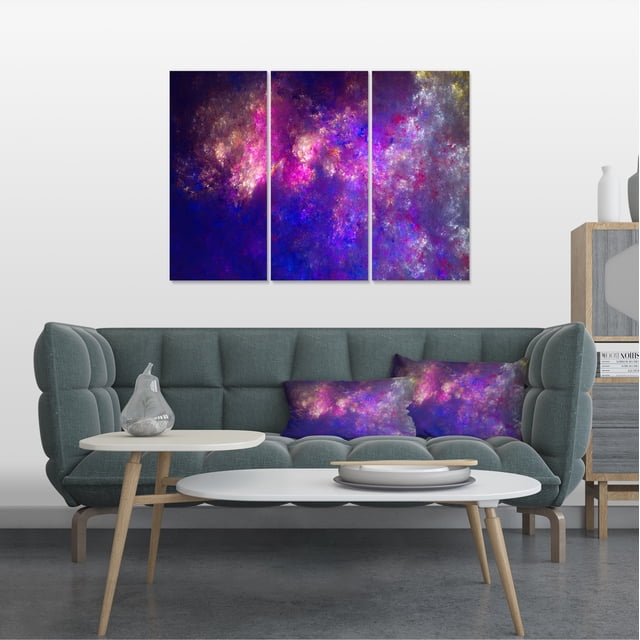 Clear Purple Starry Fractal Sky - Abstract Canvas Art Print