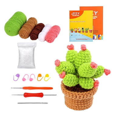 Kits de Plantes au Crochet DIY avec Crochet, Fils, Aiguille
