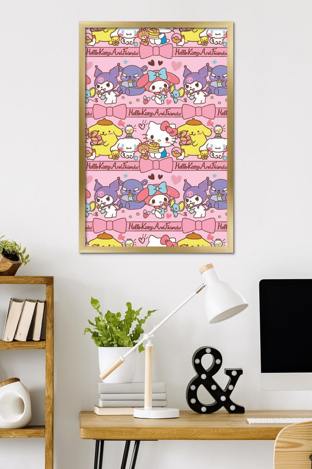 Hello Kitty and Friends: 25 Snack Time - Collage Wall Poster, 14.725" x 22.375" Framed