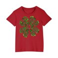 thumbnail image 1 of FAIWAD Hauts pour Enfants Garçons Filles Manches Courtes T-Shirt Graphique de la Saint-Patrick Trèfle Mignon Décontracté Col Rond, 1 of 4