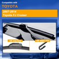 thumbnail image 2 of LAICAIW RAINTOK Windshield Wiper Blade Replacement for 2007-2014 Toyota FJ Cruiser Front Rear Windshield Wiper Blade-16"/14"/14"/10" (Set of 4) U/J HOOK, 2 of 6