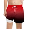 thumbnail image 4 of AWZXDE Swim Trunks For Boys With Gradient Prints Beach Shorts For Kids Summer Pool Party Water Play Comfortable 5-14 Years Red, 4 of 4