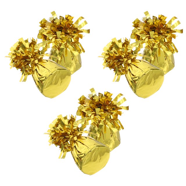 Luxshiny 6pcs Weights for Balloons Golden PVC Prevent Balloons from Floating Away for Weddings Events