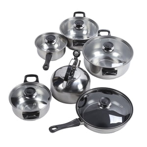 Cuissard Pots Sauce Saute Pans Set, Cuisisière Set Poignée en plastique noir pour la cuisine