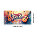 thumbnail image 2 of Musical Theme Happy Birthday Banner with Guitar and Notes Decorations Background Backdrop for Birthday Party Photography Props and Party Decor Supplies, 2 of 3