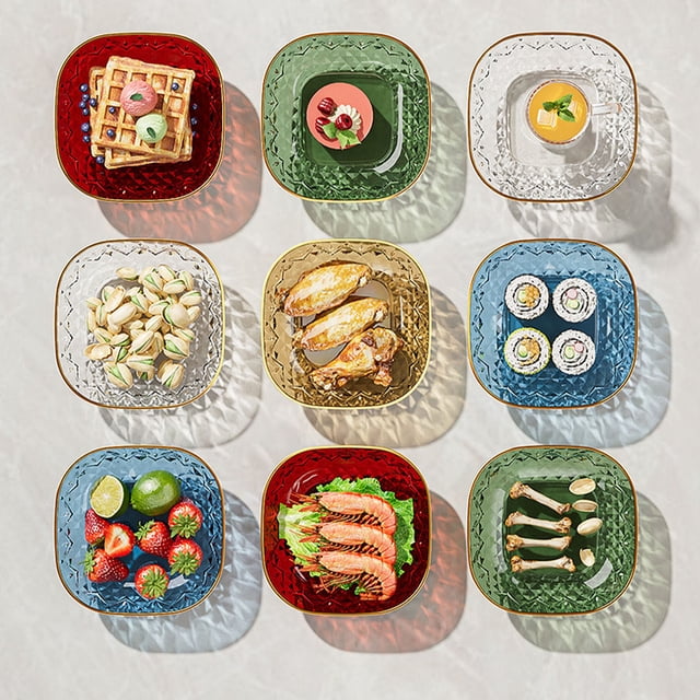 Sentmoon 5.9 Inch Plastic Dessert Plates, Lightweight Snack Bowls for Candy, Fruit,Parties,Picnics and Outdoor Use