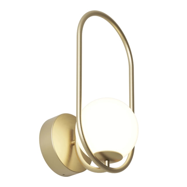 Artika Bloom Contemporary LED Wall Sconce Light Gold Frosted Sphere 12.8 in