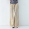 thumbnail image 2 of Timegard Womens Cotton Linen Pants Wide Leg Elastic Waisted Drawstring Casual Loose Trousers with Pockets, 2 of 4