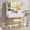 Blanc, variante sur EDTara Coiffeuse et Tabouret avec Miroir et Lumières, Coiffeuse avec Station de Recharge, Tiroirs, Étagères de Rangement pour Chambre