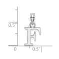thumbnail image 3 of Diamond2Deal 14K Pendentif Initiale Lettre F en Or Blanc pour Femmes, 3 of 6