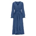 thumbnail image 4 of Gspmoly Robes d'Été pour Femmes, Robe Bohème Décontractée pour Femmes à la Mode, Robe à Col en V à Manches Longues, Longue Robe, Robes Habillées pour Femmes en Liquidation, 4 of 6