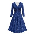 thumbnail image 1 of Offre Limitée Iumwxz Robe à Manches Longues Col en V pour Femmes Robe Tunique Robe de Performance Robe Imprimée Brillante Robes Longues pour Femmes Robe Ample Fluide pour la Rue, 1 of 4