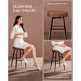 thumbnail image 4 of VASAGLE Echo Collection Bar Stools Set of 2, Kitchen Counter Stools, Synthetic Leather with Stitching, 24.8''Tall, Home Bar Dining Room, Caramel Brown, 4 of 8