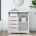 thumbnail image 2 of Armoire d'Accent à Porte Coulissante Style Ferme Moderne en Blanc, 2 of 8