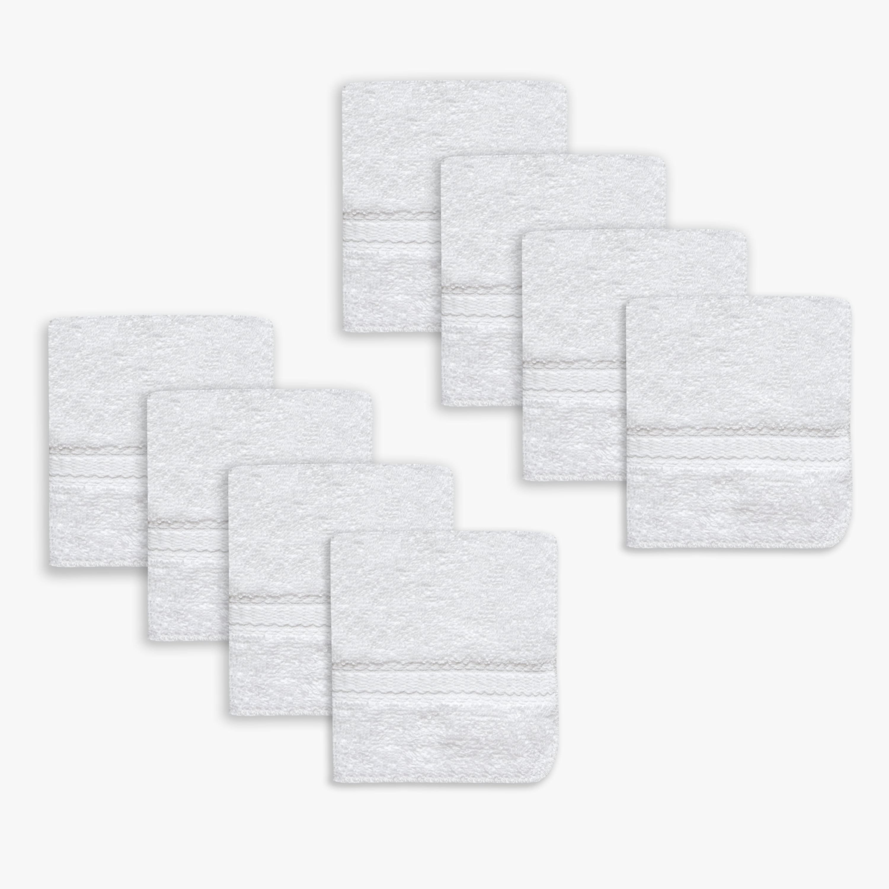 Lot de 8 débarbouillettes Mainstays, 12 po x 12 po, 100 % coton, blanc
