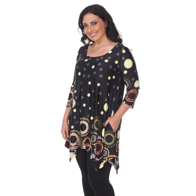 White Mark Women's 3/4 Sleeve Erie Tunic Top