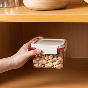 PEONAVET Airtight Food Storage Container, Plastic Food Storage Jar with Lid Stackable Kitchen Pantry Organizers and Storage for Cereal Flour Sugar