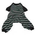 thumbnail image 2 of Pyjama pour Chien à Rayures, Prévient l'Effilochage, Grenouillère à Rayures Vertes et Blanches, Pyjama Classique Extensible pour Chats TP,S,m,L,TG, 2 of 8