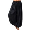 thumbnail image 1 of Pantalons Longs Décontractés en Coton pour Femmes Yoga Danse, 1 of 5