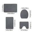 thumbnail image 3 of Vaidha Memory Foam Bath Mat 4 Set Bathroom Rugs For 4 Pcs Toilet Mats Universal Soft Comfortable Water Absorption Non-Slip Thick Machine Washable Easier To Dry Dark, 3 of 7