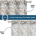 thumbnail image 4 of Vargottam Leaves Vine Print Sheer Curtains for Short Windows - Set of 2 Panels, 63", Grommet Top, Printed Georgette, Light Filtering Drapes for Kitchen or Bedroom, 4 of 9