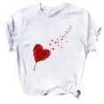 thumbnail image 1 of Chemise de la Saint-Valentin pour Femmes Mode Décontractée Impression Saint-Valentin Col Rond Manches Courtes T-Shirt Ample Chandail Hauts Manches Courtes pour Femmes Hauts Décontractés Mode pour Femmes, 1 of 5