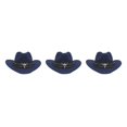 thumbnail image 3 of Decodeary Western Outback Cowboy Hat Channel Inner Cowboy Classic Hat Large Brim Provides dark blue 3Set, 3 of 6