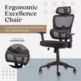 thumbnail image 2 of JOMEED Chaise Pivotante à Dossier Haut avec Hauteur Réglable pour la Maison et le Bureau, 2 of 12