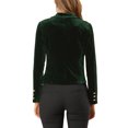 thumbnail image 3 of INSPIRE CHIC Women's Velvet Blazer Lapel Collar Long Sleeve Button Wear-to-Work Suit Jacket L Green, 3 of 8
