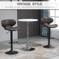 thumbnail image 4 of HOMCOM Vintage Bar Stool Set of 2 Leathaire Adjustable Height Chairs, 4 of 10