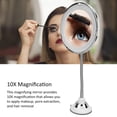 thumbnail image 2 of HUGFEGWE 10X Magnifying Makeup Mirror with Powerful Suction Cup,LED Lighted Bright Diffused Light and 360 Degree Rotating Adjustable Gooseneck,Portable Cordless Home Office Travel Bathroom, 2 of 9