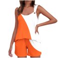 thumbnail image 2 of Yuyuzo Womens Lounge Sets Two Piece Square Neck Tank Tops Wide Leg Shorts with Pockets Matching Outfits, 2 of 7