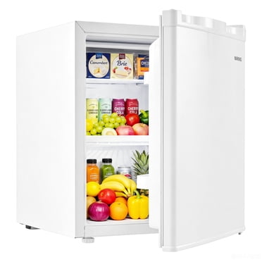 Costway 1.7 Cu.Ft Mini Fridge with Chiller Compartment, Adjustable Thermostat, Low Noise White