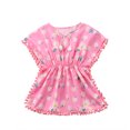 thumbnail image 1 of Kmbangi Robe de Plage pour Bébé Filles Imprimé Floral avec Pompons Maillot de Bain Couverture, 1 of 6