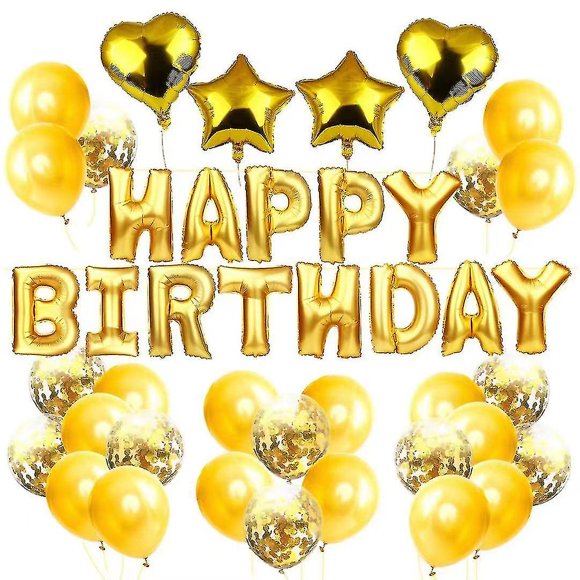 Rose Gold Birthday Decorations Include Happy Birthday Banner Confetti Foil Balloon