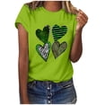 thumbnail image 1 of QIPOPIQ T-Shirts à Manches Courtes pour Femmes à Col Ras du Cou T-Shirts de la Saint-Patrick T-Shirt Trèfle pour Dames T-Shirt Vert T-Shirts de la Saint-Patrick T-Shirts Léopard Cœur T-Shirts Amples pour les Fêtes T-Shirts Graphiques Offres, 1 of 4