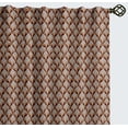 thumbnail image 1 of Vargottam Cotton Curtains for Windows - 3-in-1 Rod Pocket/Back Tab Short Window Drapes - Light Filtering Cotton Panels - Set of 2, 52"x63" - Monochrome Tropical Print (Brown), 1 of 8