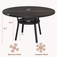 thumbnail image 2 of 47" Round Dining Table for 4-6 People, Farmhouse Kitchen Dining Table, Round Dinner Table with Storage Shelf for Kitchen, Living Room (Table Only), Black, 2 of 8