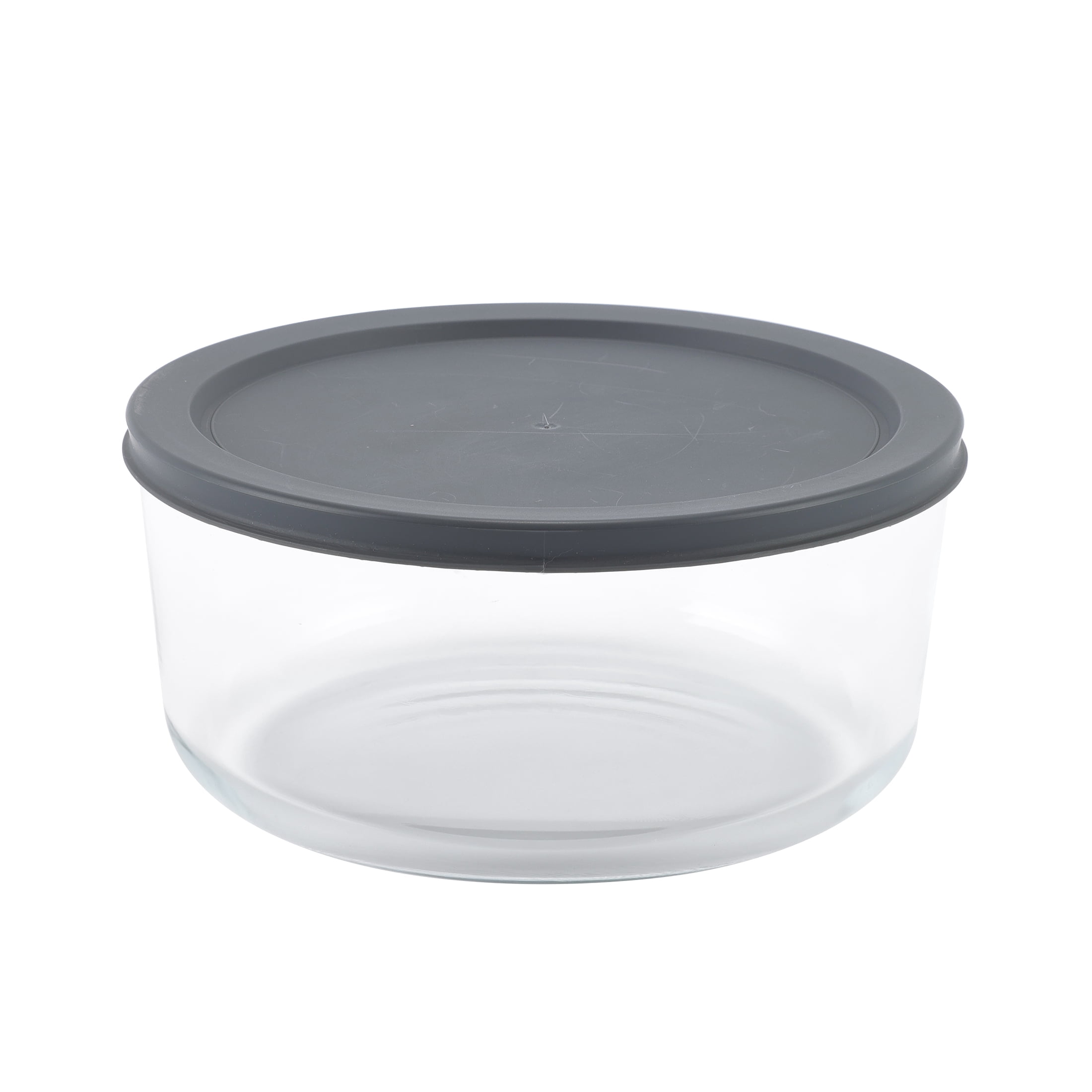 Mainstays Round Glass Food Storage Container with PE Lid 1.6 L