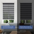 thumbnail image 2 of LUCKUP Cordless Zebra Blinds Roller shades for window Day and Night Blind Dual Layer Light Filtering Shade Light Control Room Darkening Horizontal Window Treatment 29" W X 72" H, Black, 2 of 7