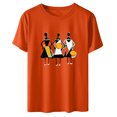 thumbnail image 4 of Dadaria Hauts pour Femmes Chemise Orange T-Shirt à Manches Courtes T-Shirt Col Rond Tee d'Été Chandail Blouses L, 4 of 5